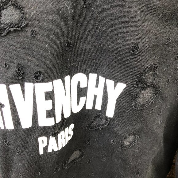 Givenchy Distressed Logo Sweatshirt Small Black - Picture 7 of 9